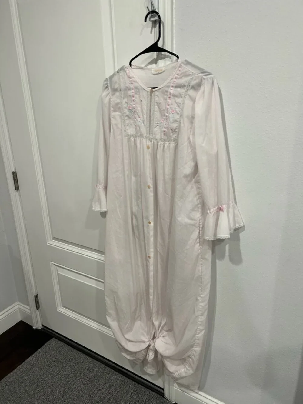 Barbizon Medium Vintage Pink Floral Nightgown Lace Cottagecore Coquette
